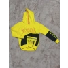 3-9 yaş naskılı ön fermuar detaylı kol ek kapşonlu sweatshirt sarı