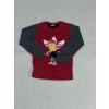 Karakter baskılı bisiklet yaka çift renkli sweatshirt bordo erkek çocuk