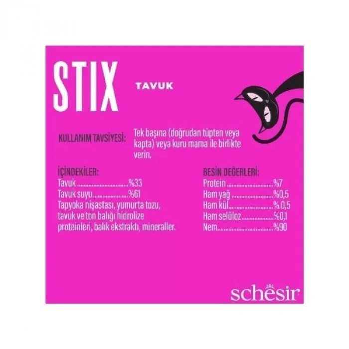Schesir Cat Stick Tavuklu Sıvı Kedi Ödül Maması 6 Adet 15 Gr