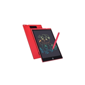 12 Inc Renkli Lcd Grafik Dijital Kalemli Çizim Tableti Yazı Tahta Not Yazma Eğitim Tableti Kırmızı