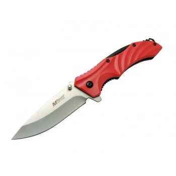 4312 Kırmızı Kamp Çakı 20cm - Yarı Otomatik, Kemerlikli