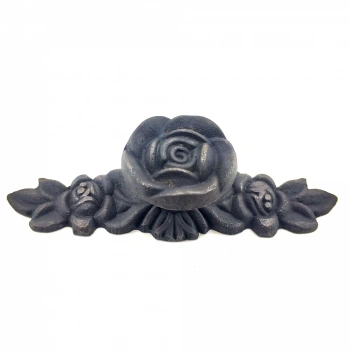 Antika Tarz Dekoratif Pirinç Gül Düğme - 30x100 Mm, Oksit