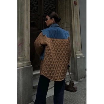 Denim Garnili Kapitone Ceket 7071