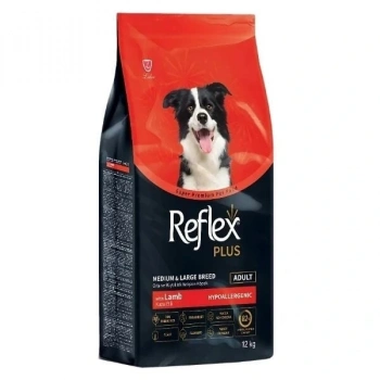 Reflex Plus Kuzu Etli Orta ve Büyük Irk Yetişkin Köpek Maması 12 Kg