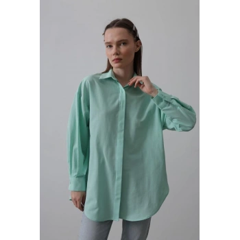 Uzun Kol Gömlek - Mint