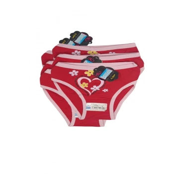 2568 Berrak  Kız  Kalpli  Çiçekli  Baskılı Bikini 1-2 yaş 6 Adet