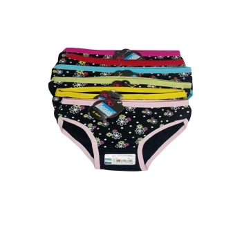 2578 Berrak Baskılı Siyah Kız Çocuk Külotu 1-2 yaş