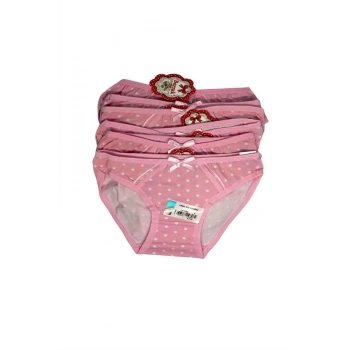 2588  Berrak  Kız  Pembe  Baskılı Bikini 6 Adet 1-2 Yaş