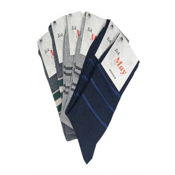 Çizgili Erkek Çorabı Tek- May Komet 6 lı