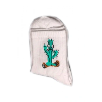 Kolej Kız Kaktüs Desenli Çorap