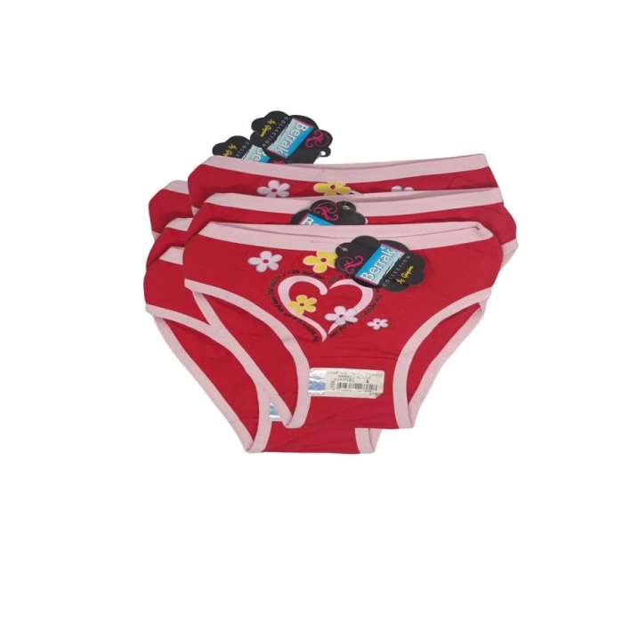 2568 Berrak  Kız  Kalpli  Çiçekli  Baskılı Bikini 1-2 yaş 6 Adet