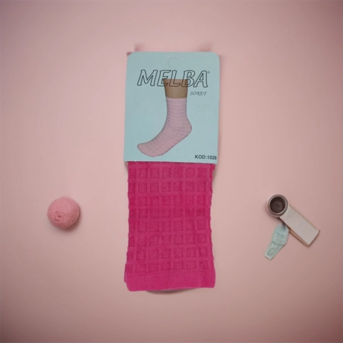 Melba Kareli Polymid Soket Çorap