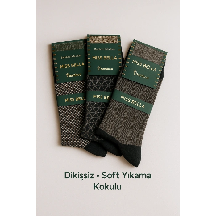 Missbella Bambu Desenli Erkek Çorap 6 ADET