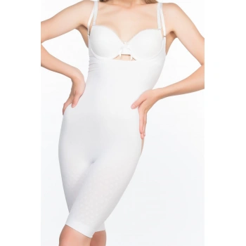 BEYAZ MI Emay 2038 Popo ve Göğsü Açık Paçalı Boy Korse