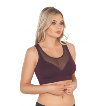 BORDO MI Emay 4028 Seamless Tül Toparlayıcı Büstiyer