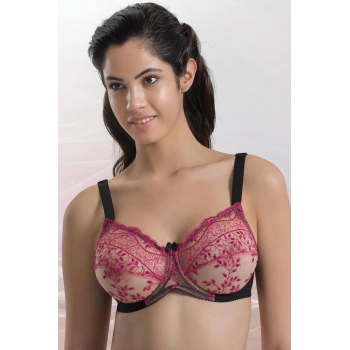 SİYAH FUŞYA MI Emay 148 D Balenli Toparlayıcı Sütyen