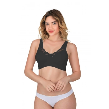 SİYAH MI Emay 181 C Dantelli Toparlayıcı Cotton Sütyen