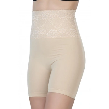 TEN MI Emay 2091 Önü Dantelli Yüksek Bel Boxer Korse