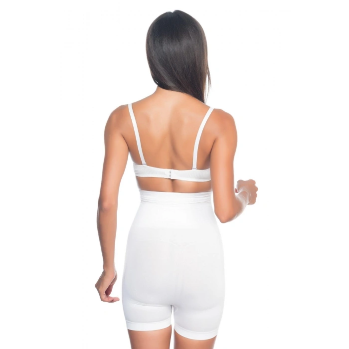 BEYAZ MI Emay 2075 Yüksek Bel Desenli Double Kısa Paça Korse