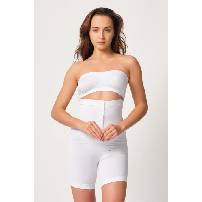 BEYAZ MI Emay 2087 Önden Agraflı Paçalı Korse