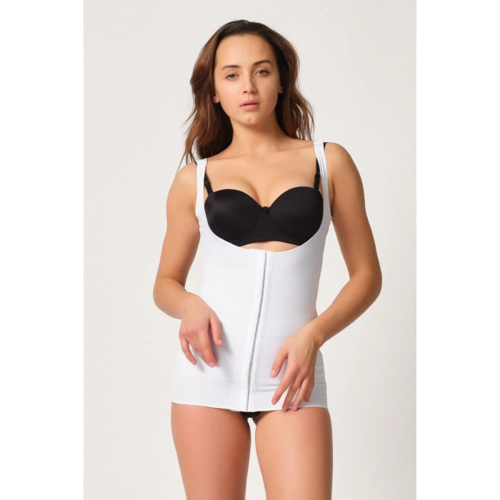 BEYAZ MI Emay 2916 Karyoka Destekli Agraflı Atlet Korse