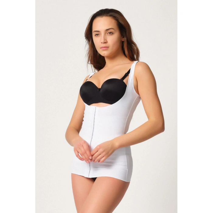 BEYAZ MI Emay 2916 Karyoka Destekli Agraflı Atlet Korse