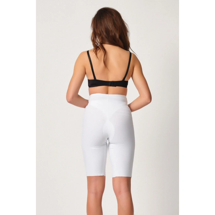BEYAZ MI Emay 2923 Yüksek Bel Karyokalı Paçalı Lazer Korse