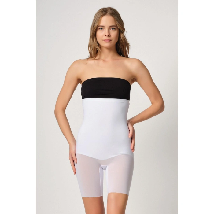 BEYAZ MI Emay 2929 Double Tül Paçalı Lazer Korse