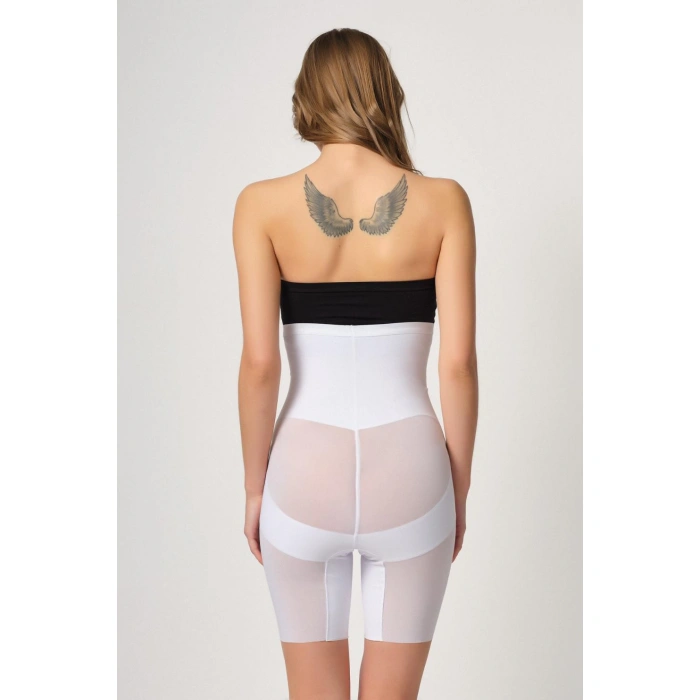 BEYAZ MI Emay 2929 Double Tül Paçalı Lazer Korse