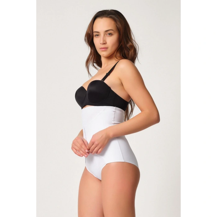 BEYAZ MI Emay 2932 Double Karın Agraf Destekli Slip Lazer Korse
