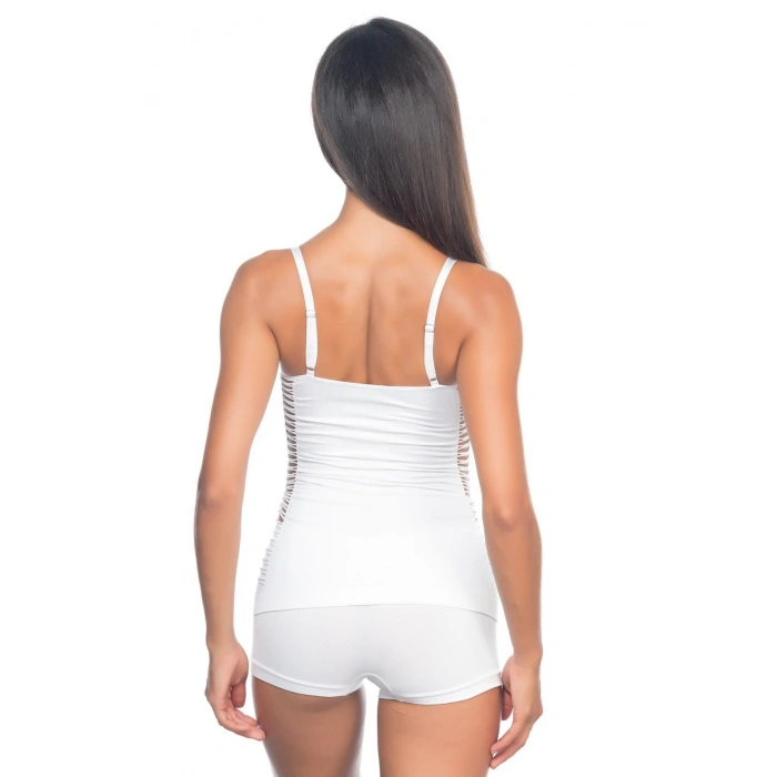 BEYAZ MI Emay 5037 İp Askılı Fantazi Atlet Korse