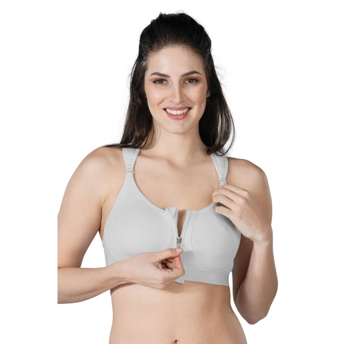 GRİ MI Emay 184 B Önden Fermuarlı Sporcu Penye Sütyen