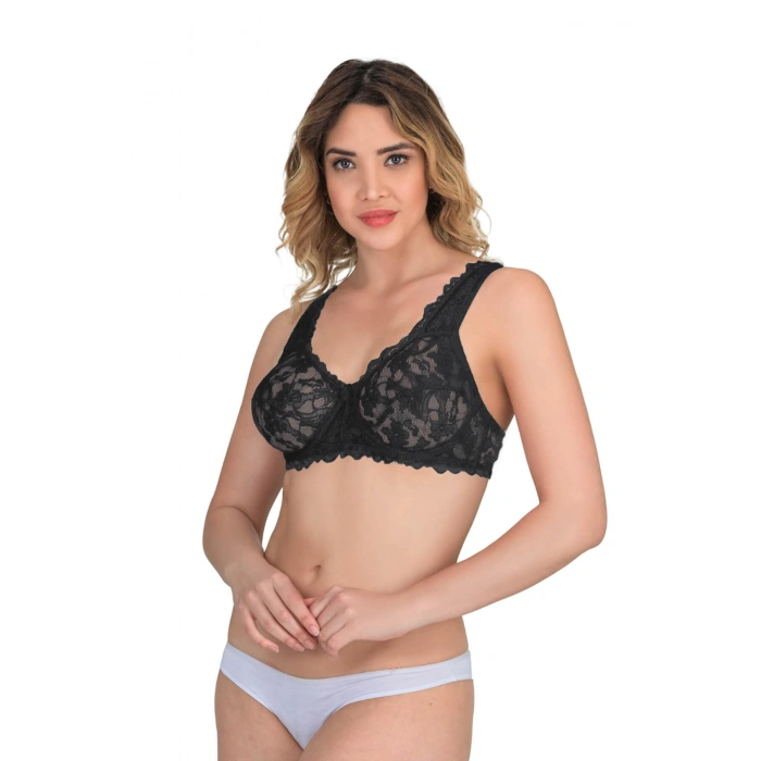 SİYAH MI Emay 178 B Balenli Dantelli Sütyen