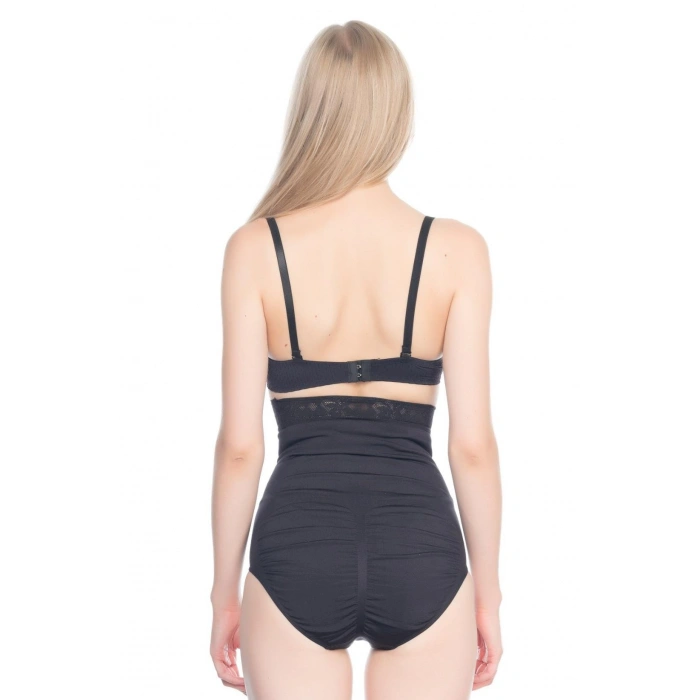 SİYAH MI Emay 2028 Dantelli Yüksek Bel Slip Korse