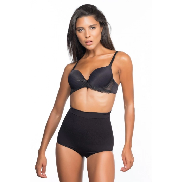 SİYAH MI Emay 2057 Yüksek Bel Masajlı Slip Korse