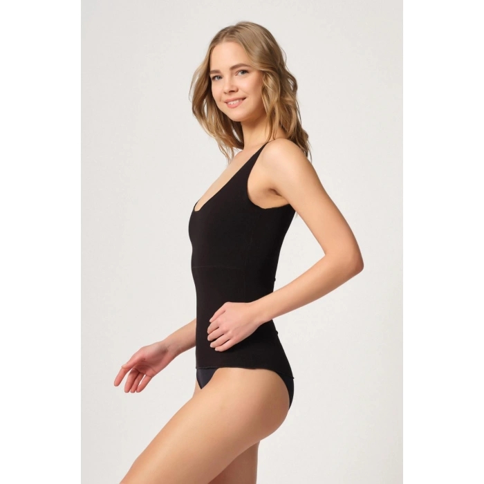 SİYAH MI Emay 2815 Double Cotton Korse Atlet