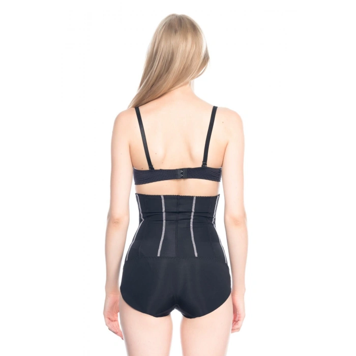 SİYAH MI Emay 2886 Yüksek Bel Tül Slip Lazer Korse