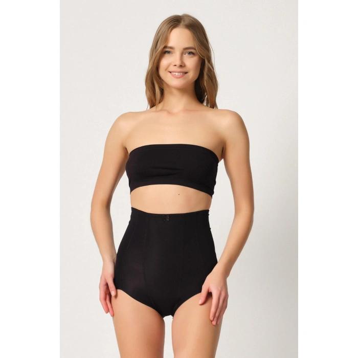 SİYAH MI Emay 2920 Yüksek Bel Karın Desteklı Slip Lazer Korse