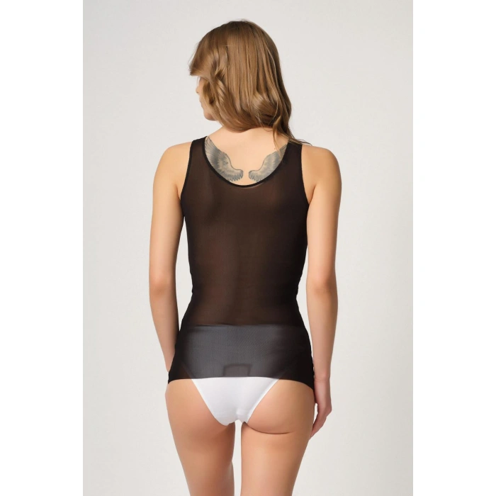 SİYAH MI Emay 2938 Sırtı Tül Karyokalı Destekli Atlet Korse