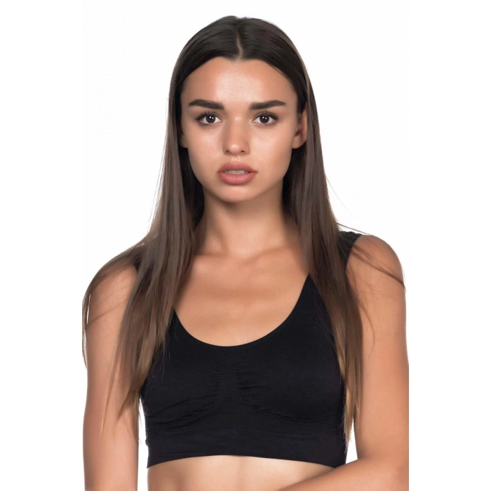 SİYAH MI Emay 4021 Pedli Kalın Askılı Büstiyer