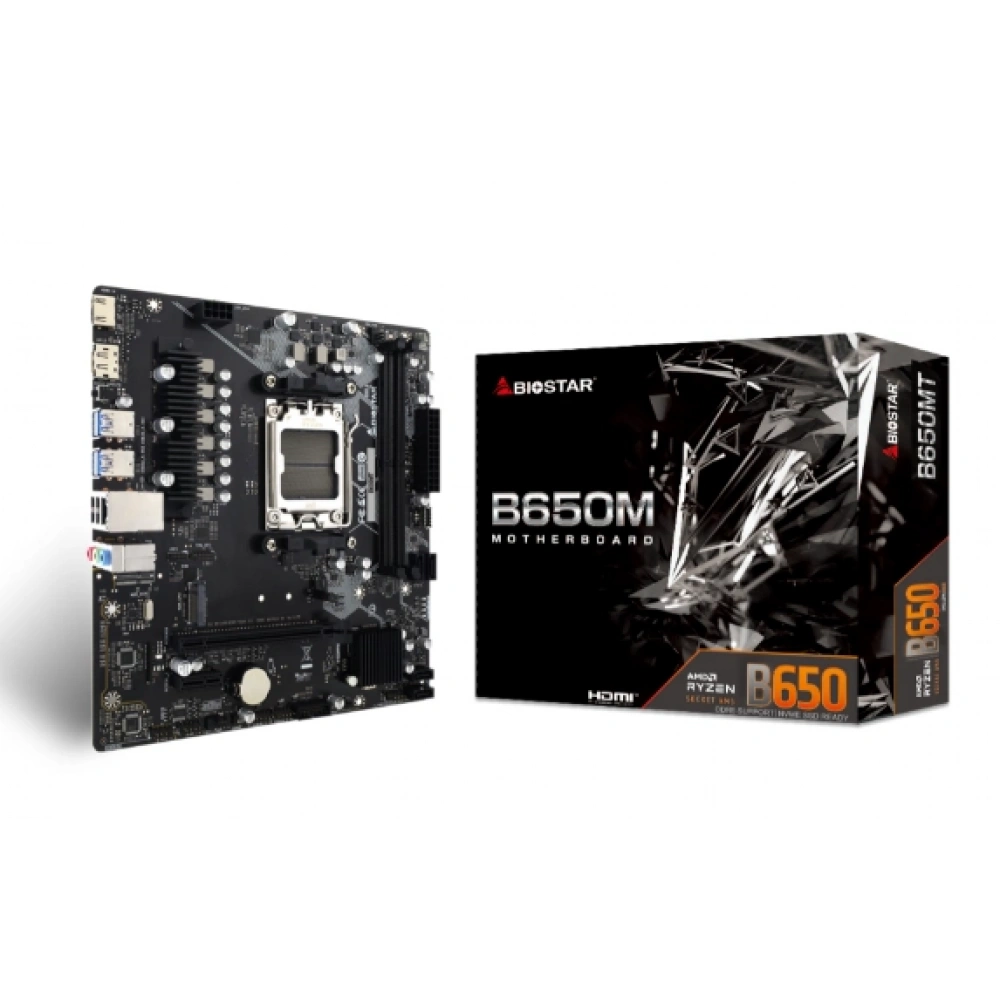 Biostar B650MT AMD AM5 DDR5 6000+(OC) HDMI DP M2 mATX Type-c,USB 3.2