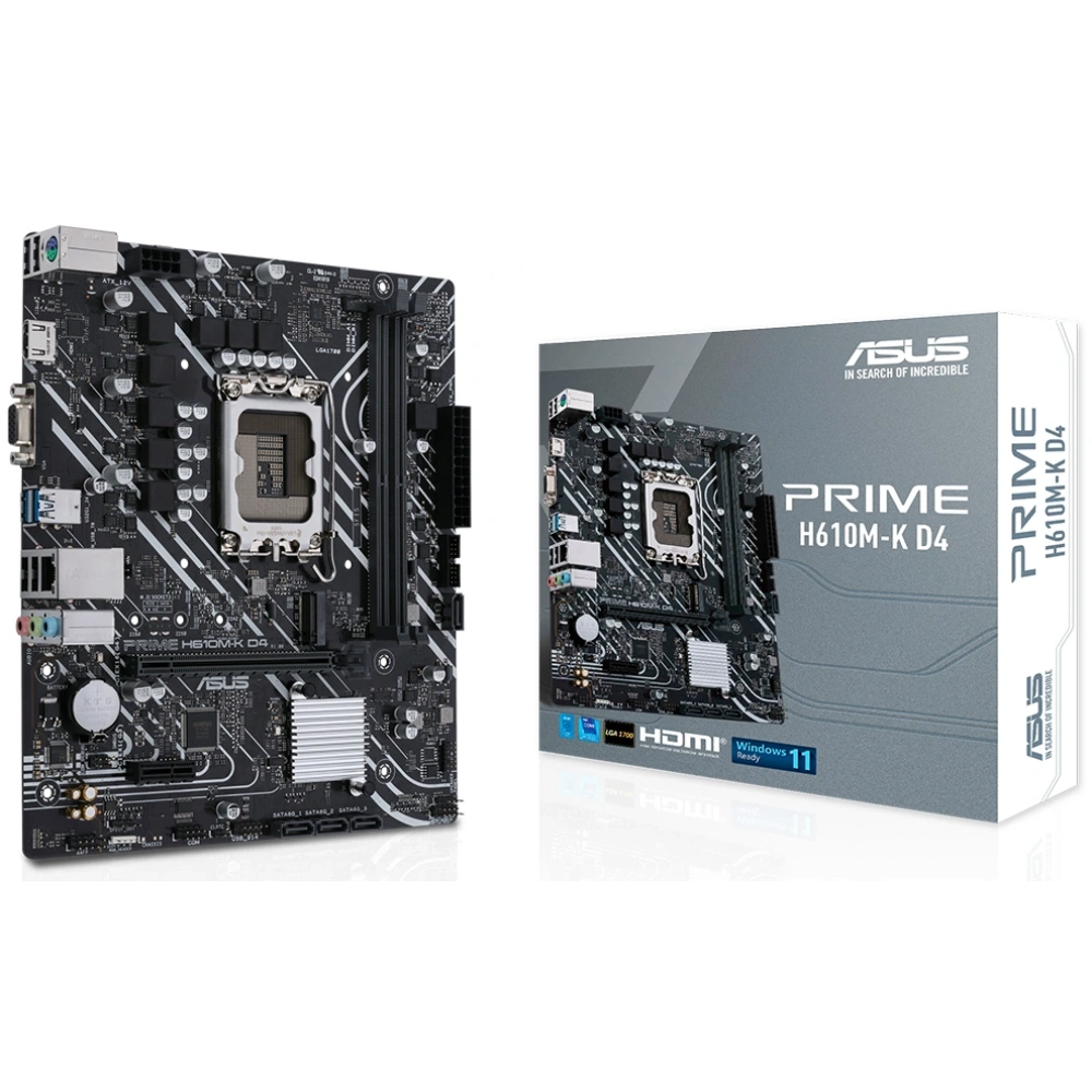 ASUS PRIME H610M-K D4 1700P DDR4 SES GLAN HDMI/VGA SATA3 USB3.2 mATX