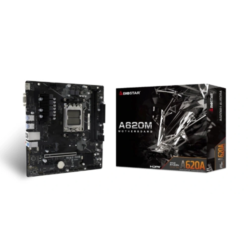 Biostar A620MH AURORA ARGB AMD AM5 DDR5 5600 HDMI VGA M2 mATX