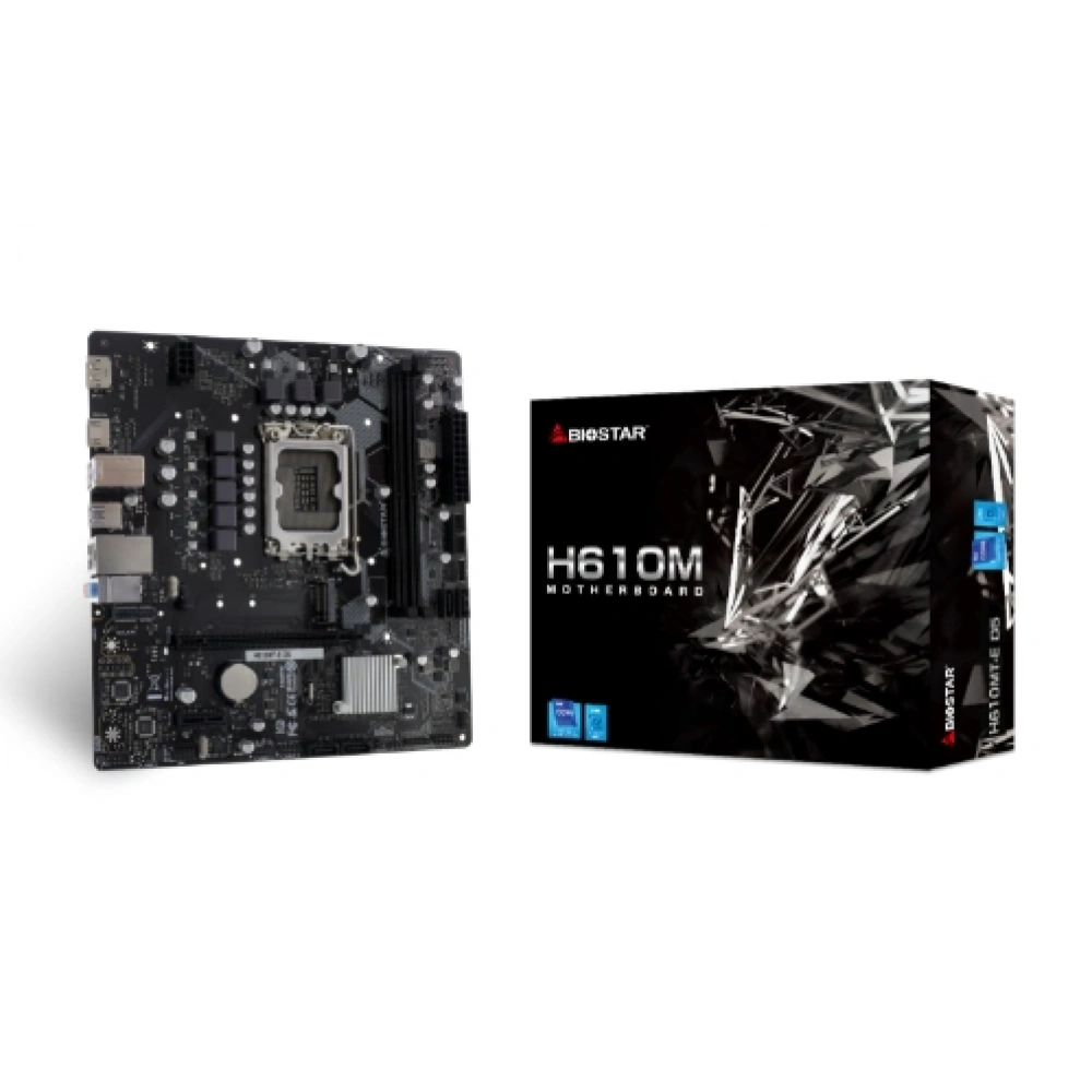 Biostar H610MT-E D5 Intel 1700p DDR5 5600 HDMI DP M2 mATX 1x M.2, 2xDIMM
