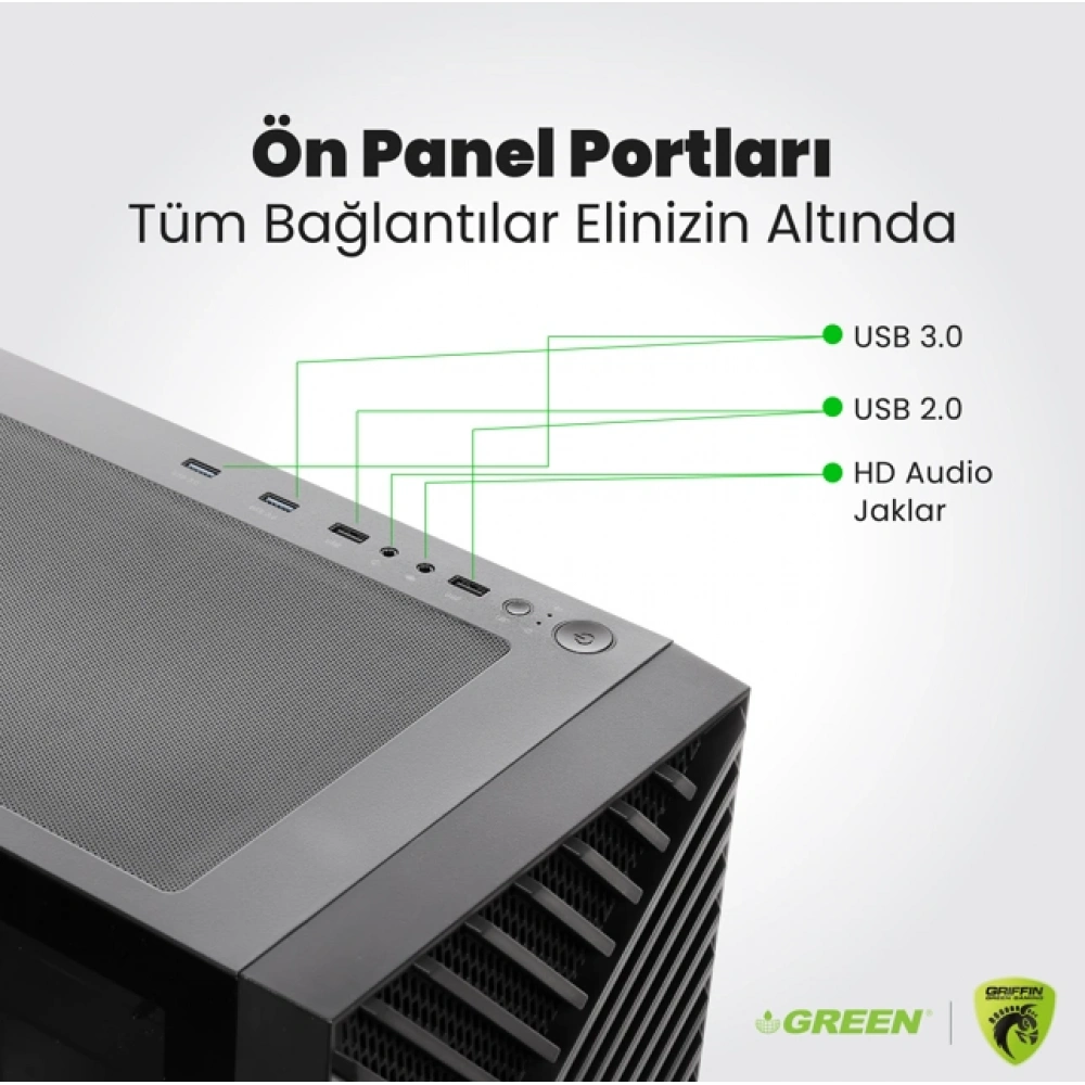 GRIFFIN G3 PLUS | RTX 5060 Gaming PC | Intel Core i5-14400F | 16GB Ram | 512GB SSD | Oyuncu OEM Paket