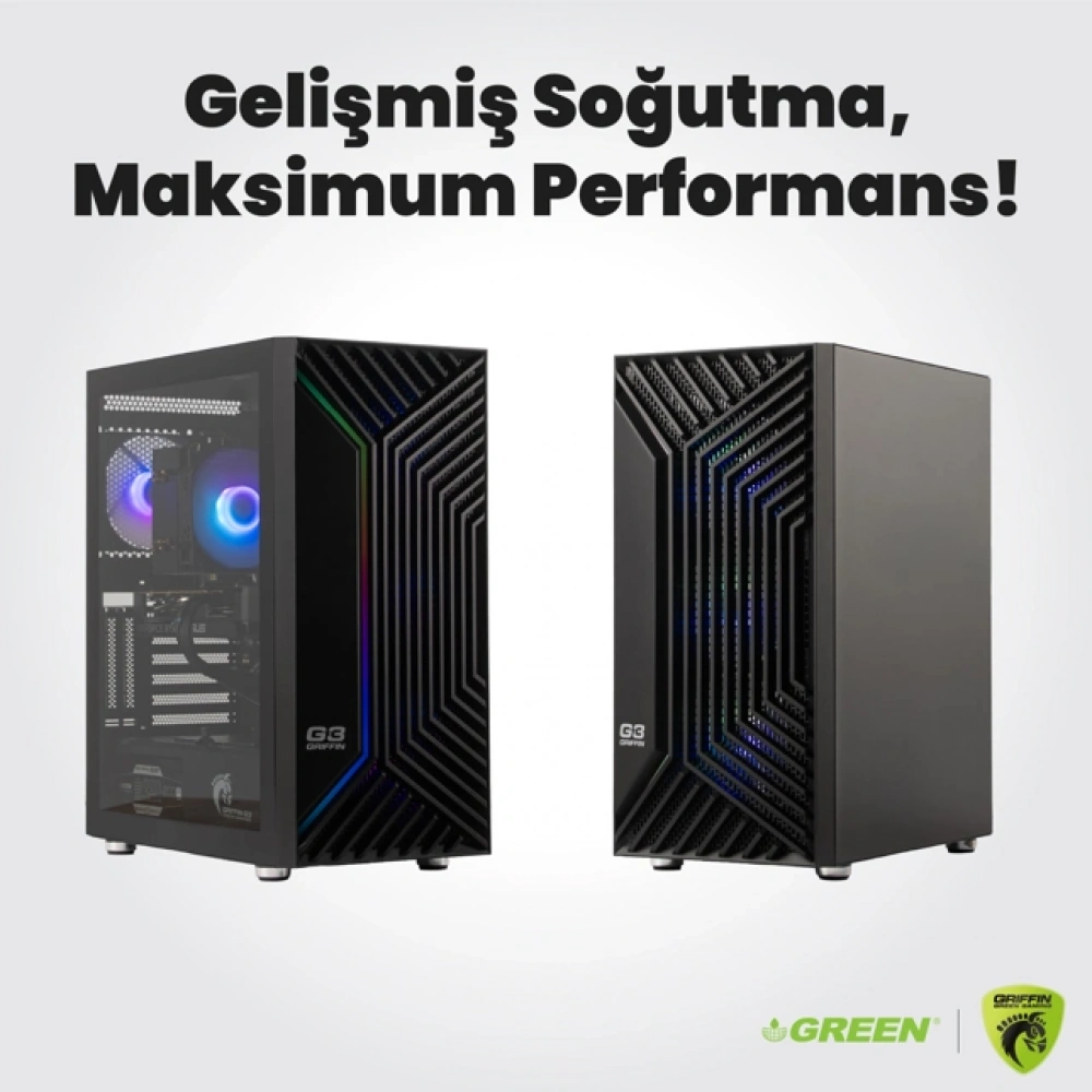 GRIFFIN G3 PLUS | RTX 5060 Gaming PC | Intel Core i5-14400F | 16GB Ram | 512GB SSD | Oyuncu OEM Paket