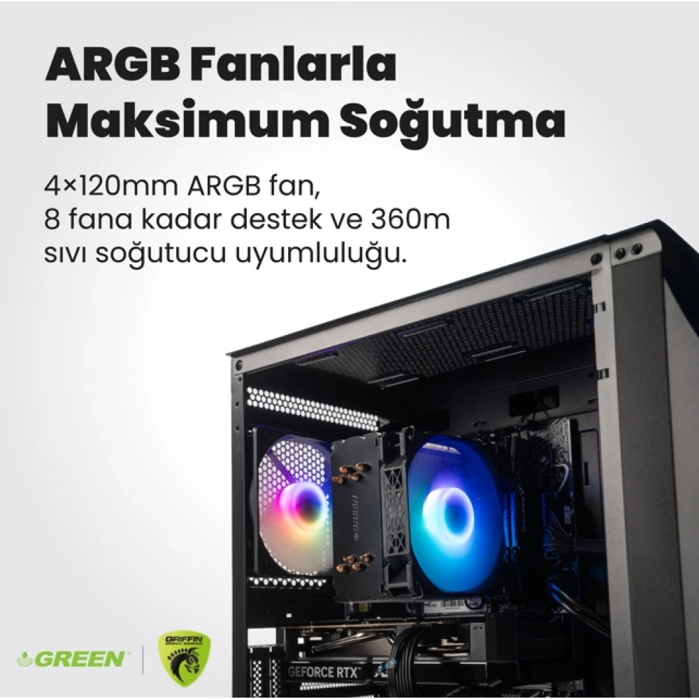 GRIFFIN G3 PLUS | RTX 5060 Gaming PC | Intel Core i5-14400F | 16GB Ram | 512GB SSD | Oyuncu OEM Paket