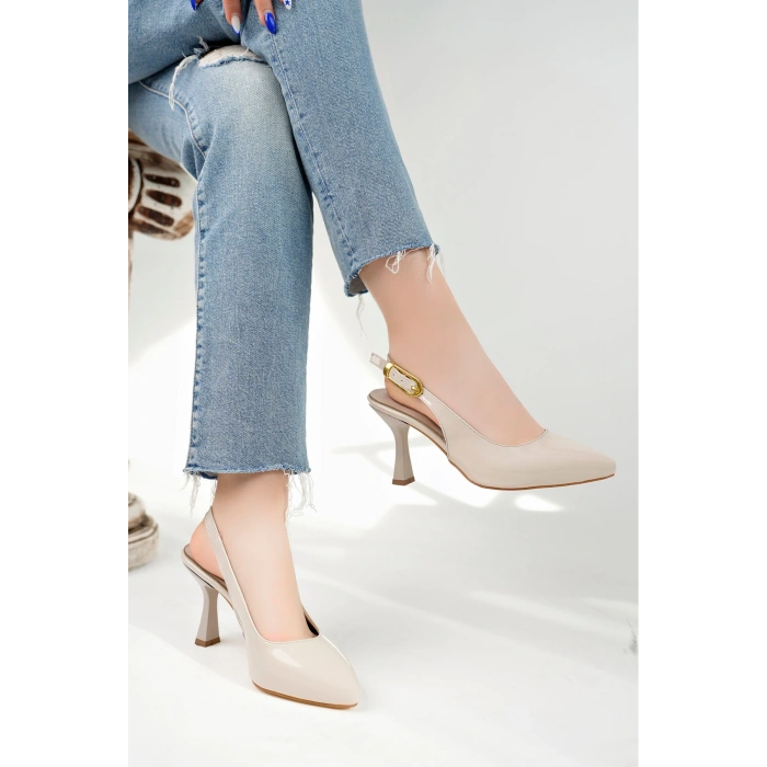 Topuklu Ayakkabı Kadın Topuklu Ayakkabı Bej Topuklu Ayakkabı