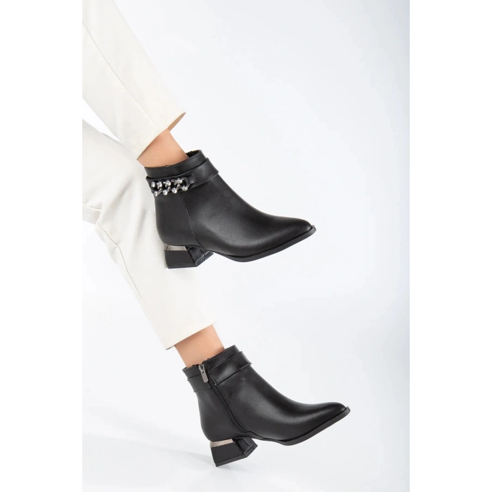 Kadın Günlük Bot Siyah Taşlı