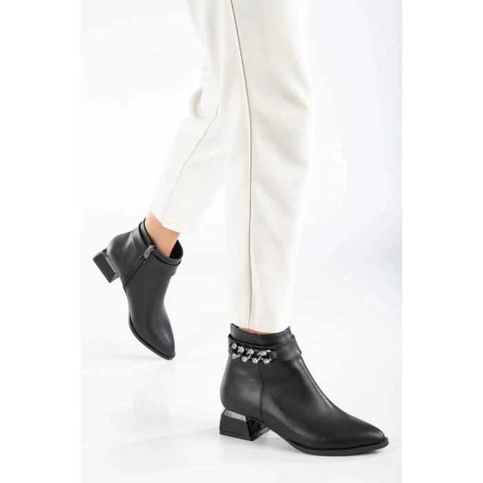 Kadın Günlük Bot Siyah Taşlı